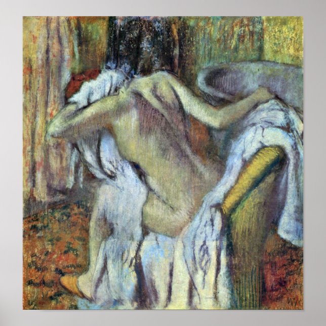 Poster Edgar Degas - Depois do banho para secar a esposa (Frente)