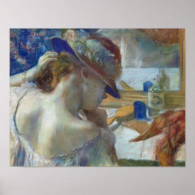 Póster Edgar Degas | Em frente ao espelho, 1889 (Frente)