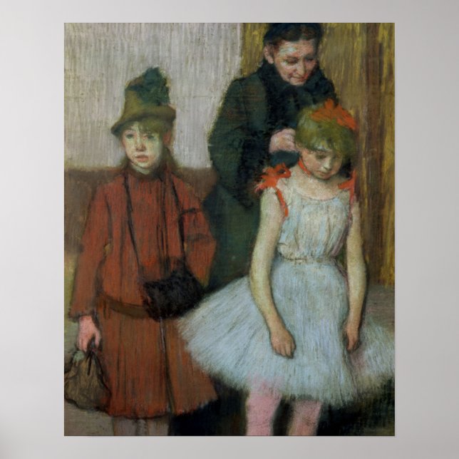 Póster Edgar Degas | Mulher com duas raparigas (Frente)