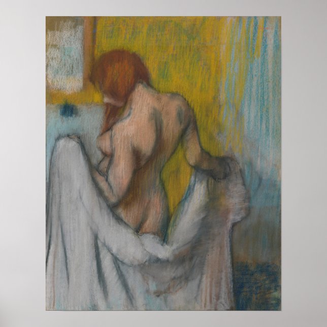 Póster Edgar Degas | Mulher com uma toalha (Frente)