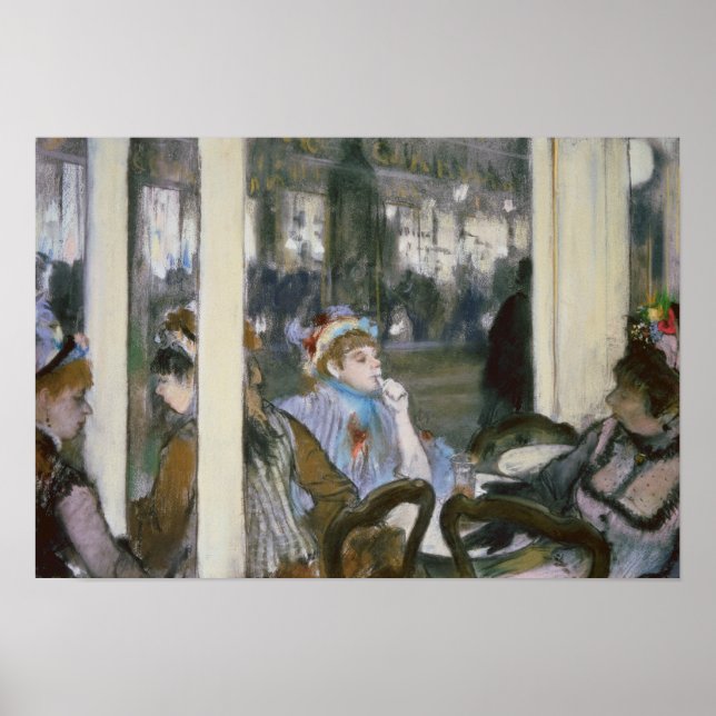 Póster Edgar Degas | Mulheres num Café Terrace, 1877 (Frente)