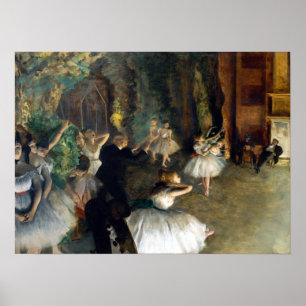 Póster Edgar Degas o ensaio do balé em palco