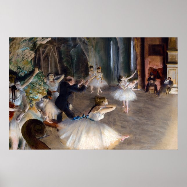 Poster Edgar Degas - O ensaio do Balé no palco (Frente)