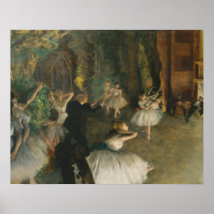 Poster Edgar Degas - O ensaio do Balé no palco