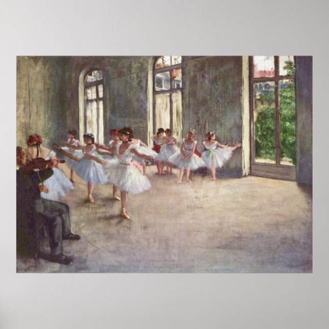 Póster Edgar Degas - Óleo da Classe 1873 de Ensaios de Ba (Frente)