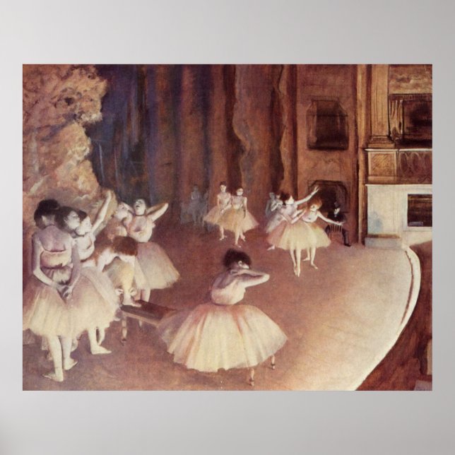 Poster Edgar Degas - Palco de ensaio de vestimenta 1873-7 (Frente)