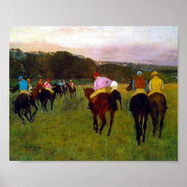Poster Edgar Degas Race Horses em Longchamp (Frente)