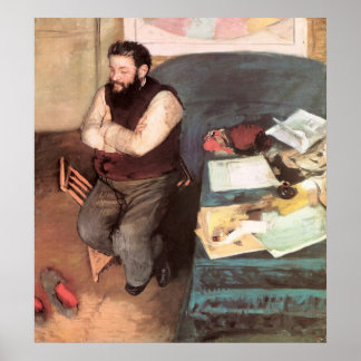 Poster Edgar Degas Retrato de Diego Martelli