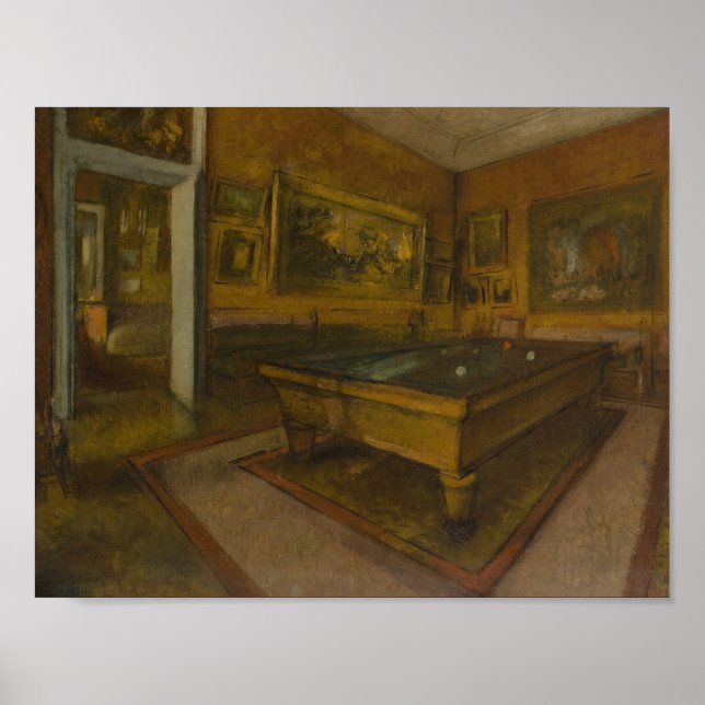 Póster Edgar Degas - Sala Billiard em Menil-Hubert (Frente)