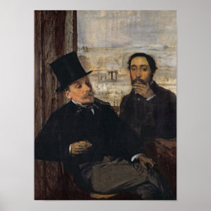Póster Edgar Degas Self Portrait w Evariste de Valernes
