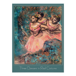 Póster Edgar Degas Três Dançarinos em Red CC0390