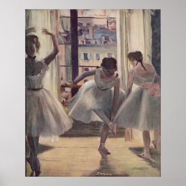 Póster Edgar Degas - Três Dançarinos na Sala de Prática 1 (Frente)