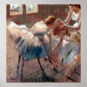 Póster Edgar Degas três dançarinos que preparam-se para