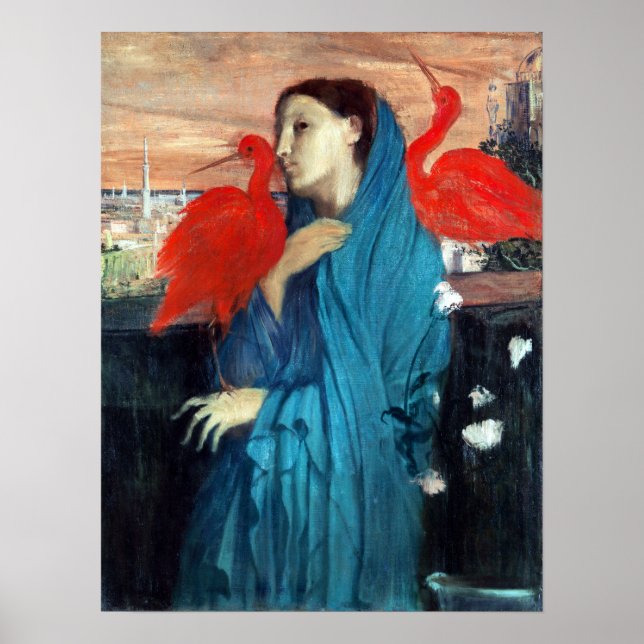 Póster Edgar Degas Young Woman com Ibis (Frente)