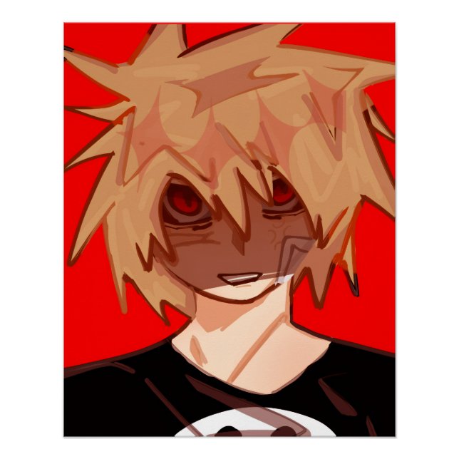 Póster Edgy Anime Boy Grunge Aesthetic  (Frente)