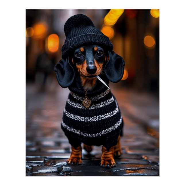 Póster Edgy Dachshund (Frente)