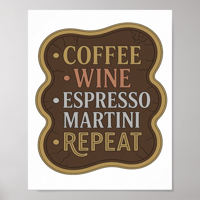 Poster Edgy Gold CAFÉ VINHO ESPRESSO MARTINI REPITA (Frente)