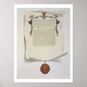 Poster Edição do Facsimile da Magna Carta, primeira publi