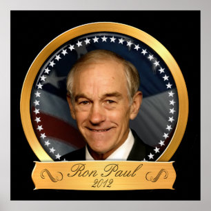 Poster Edição Dourado de Ron Paul em 2012