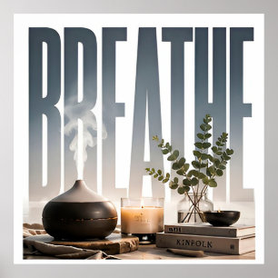 Poster Edição Gráfica de Mindfulness Luxuoso Respirar