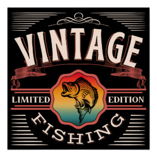 PÓSTER EDIÇÃO LIMITADA DA PESCA DA VINTAGEM