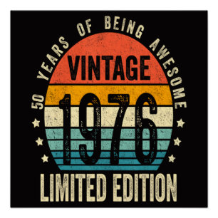 Póster Edição Limitada de Aniversário de 50 anos Vintage