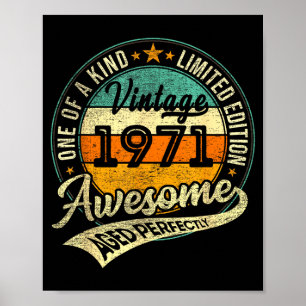 Poster Edição Limitada Vintage 1971 55 Anos 55º Aniversár