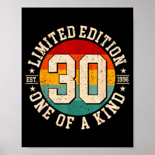 Poster edição limitada vintage 1996 de 30 anos 30º