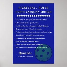 Poster Edição Personalizada de Pickleball da Carolina do 