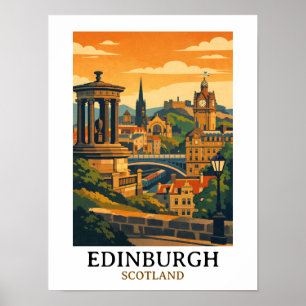 Poster Edifício Colorido Castelo da Escócia em Edimburgo