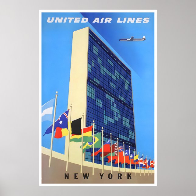 Poster Edifício das Nações Unidas Arte Nova York Cartaz d (Frente)
