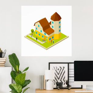 Poster Edifício de Apartamentos Isométrico