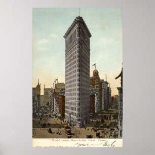Póster Edifício De Ferro Plano, Nova Iorque 1918 Vintage