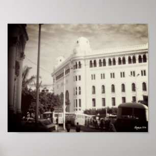 Poster Edifício dos correios de Argel vintage Argélia