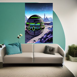 Poster Edifício em cubo num planeta alienígena | AI Art P