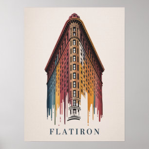 Poster Edifício Flatiron estilo gotejante
