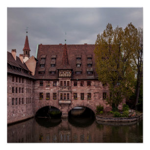 Póster Edifício histórico ao pôr do sol em Nuremberg, Ale