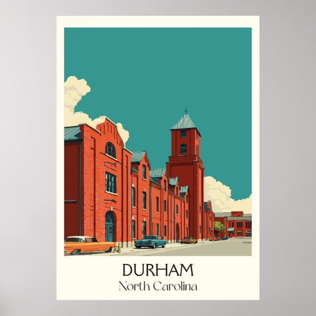 Poster Edifício Histórico de Durham Carolina do Norte (Frente)