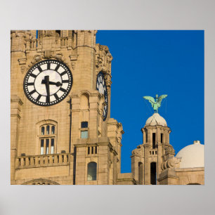 Póster Edifício Liver, Liverpool, Merseyside, Inglaterra