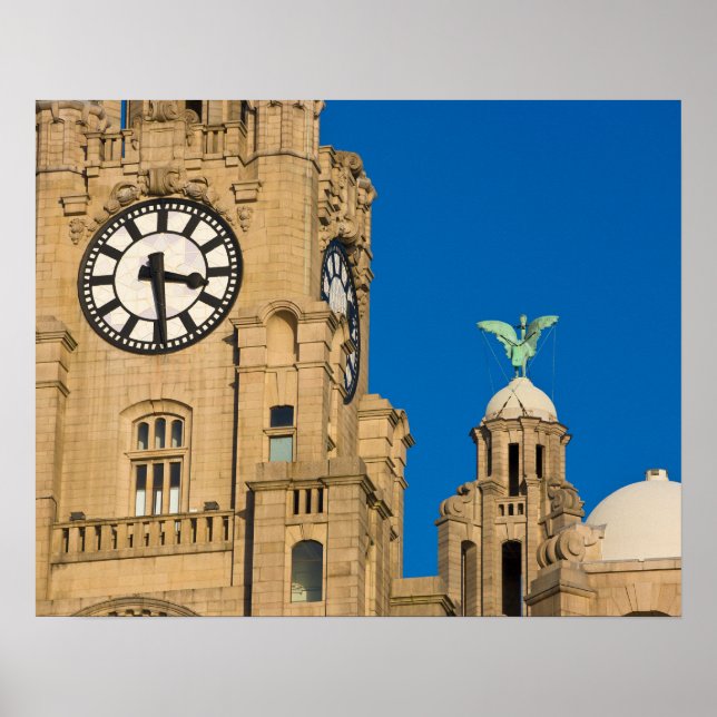 Póster Edifício Liver, Liverpool, Merseyside, Inglaterra (Frente)