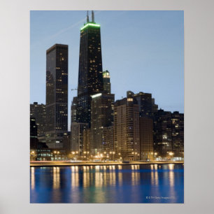 Poster Edifícios ao longo da lakefront de Chicago centro