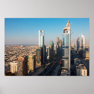 Póster Edifícios ao longo da Sheikh Zayed Road, Dubai