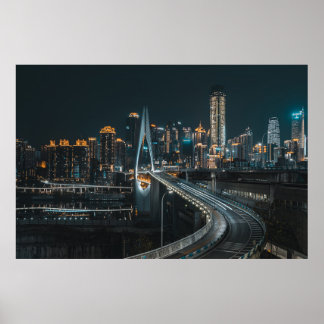 POSTER EDIFÍCIOS CIDADÃOS DURANTE A NOITE