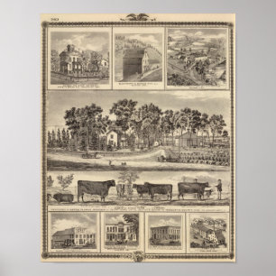 Póster Edifícios da Clenona Stock Farm em Davenport