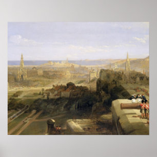Poster Edimburgo do castelo, 1847 (óleo em canvas)