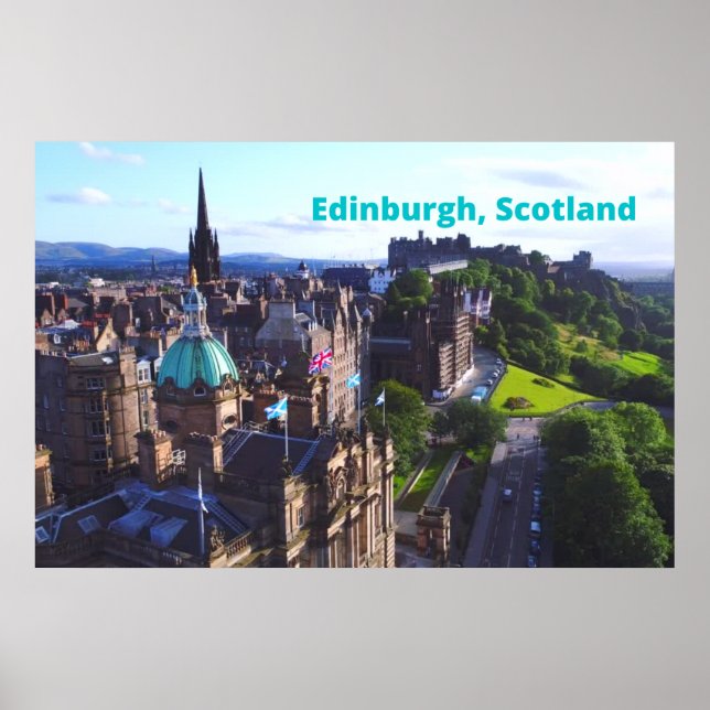 Poster Edimburgo, Escócia Belos Edifícios Históricos (Frente)
