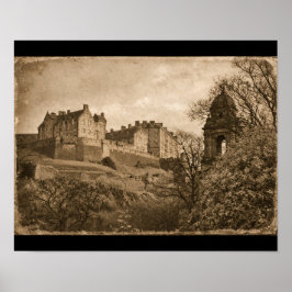 Poster Edinburgh Castle Sepia Photograph
