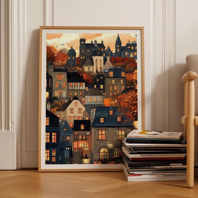 Poster Edinburgh Illustration Edinburgh Print Autumn Scot (Criador carregado)