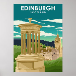 Poster Edinburgh Scotland City Illustration Viagem