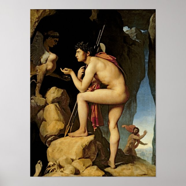 Poster Édipo e esfinge, 1808 (Frente)